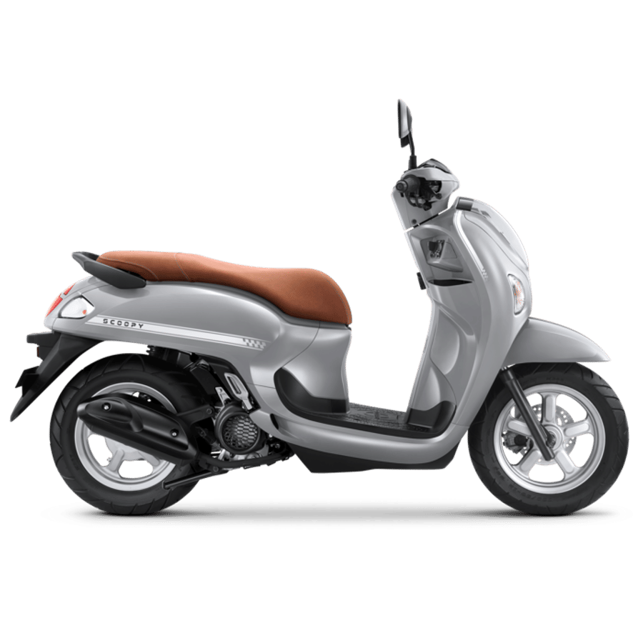 Scoopy tampak samping dengan penanda fitur