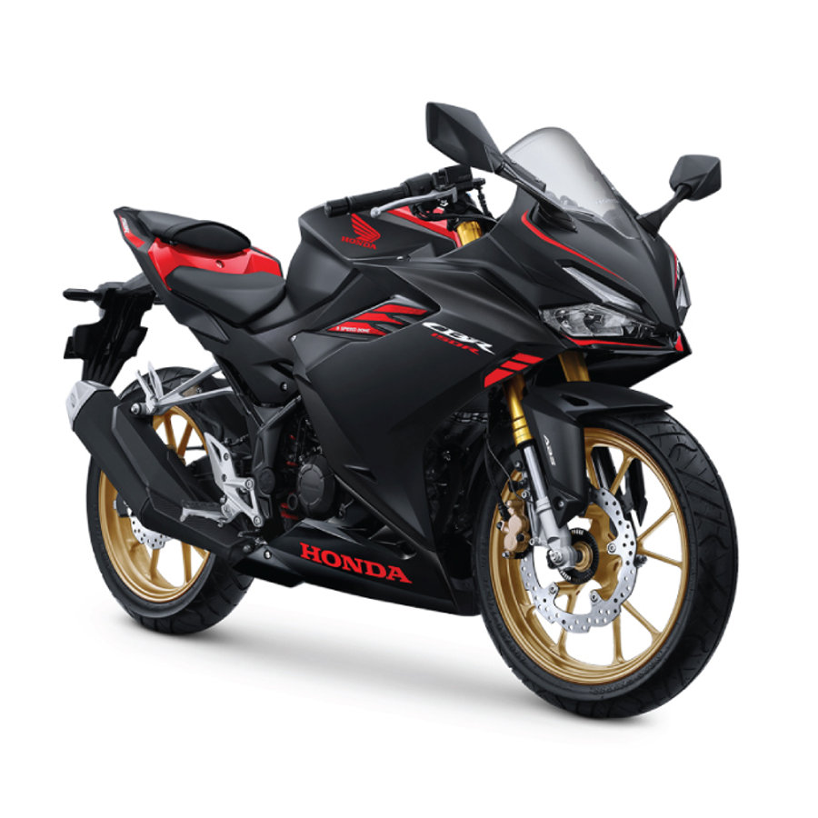 CBR150R tampak samping dengan penanda fitur